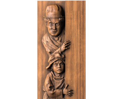 Panel Charlie Chaplin, 3d models (stl)