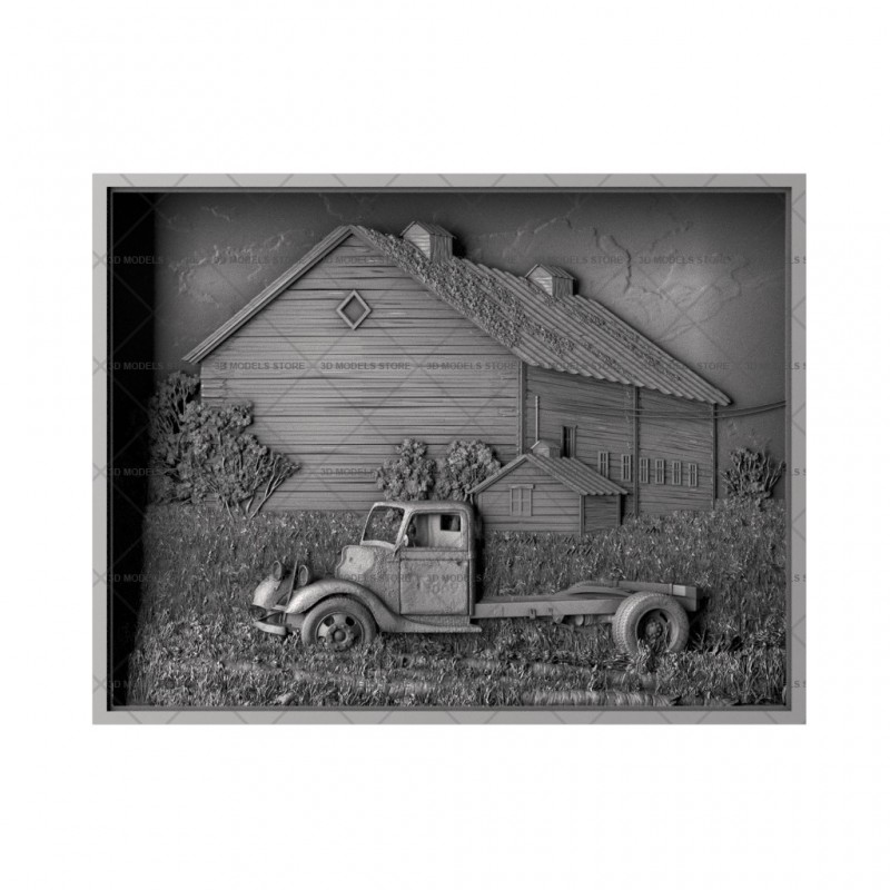 Panel Old truck, 3d models (stl)