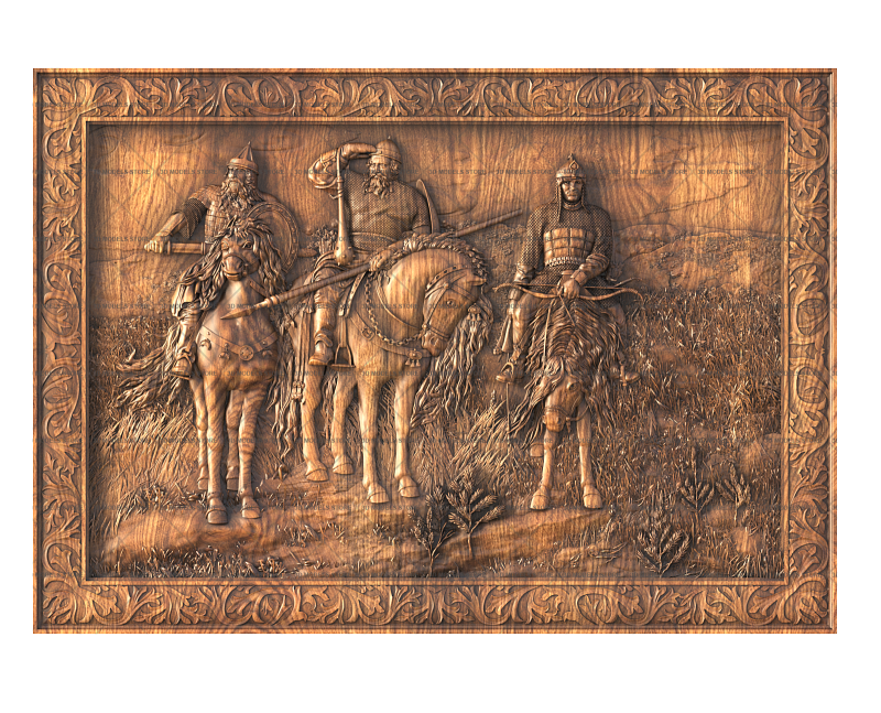 Three Bogatyrs after Vasnetsovs painting, 3d models (stl)