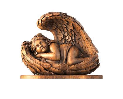 Sculpture with an angel, 3d models (stl)
