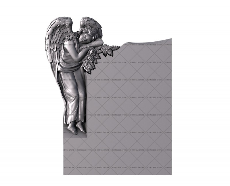 Monument with an angel, 3d models (stl)