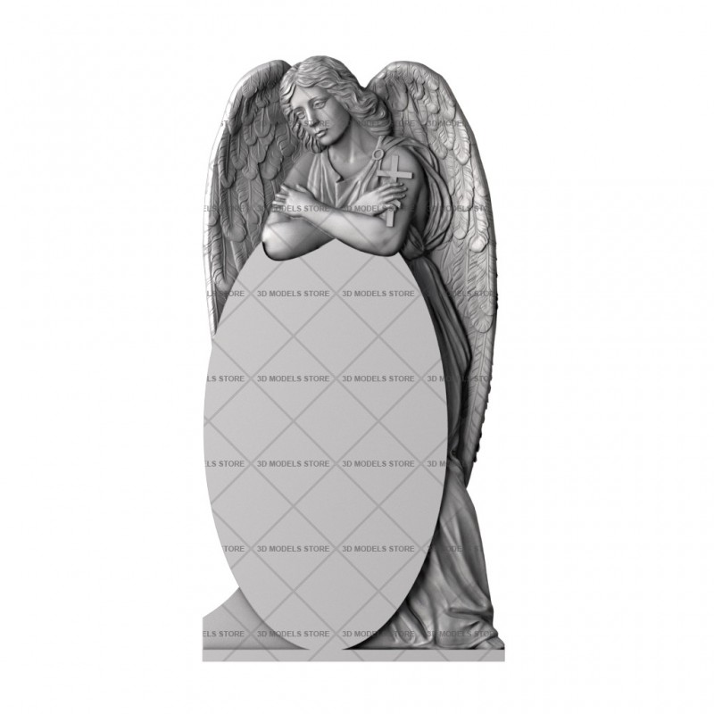 Monument with an angel, 3d models (stl)