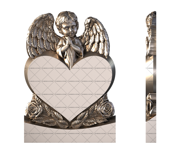 Monument with an angel, 3d models (stl)