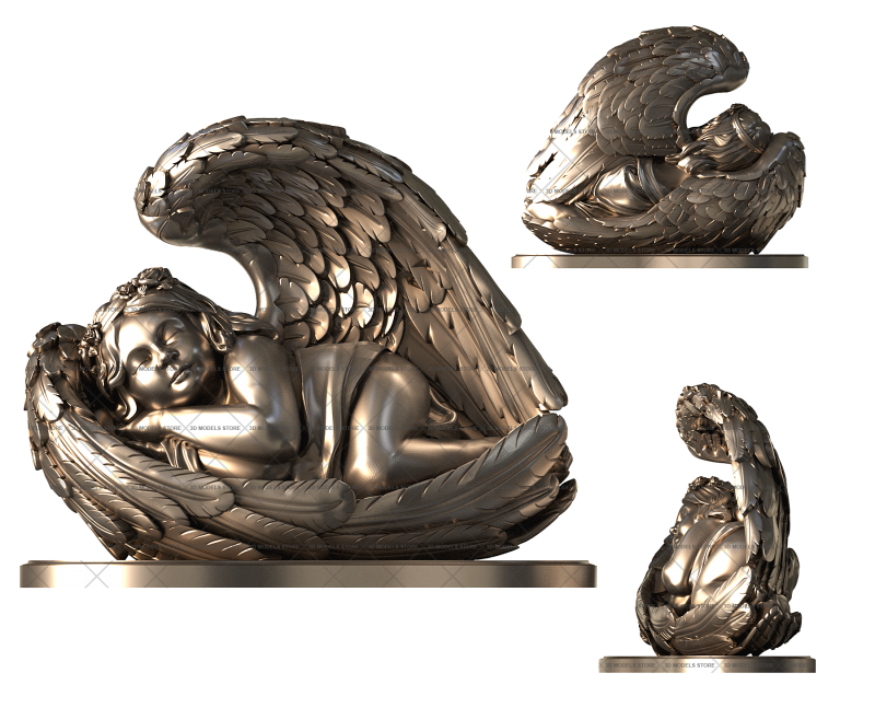 Monument with an angel, 3d models (stl)