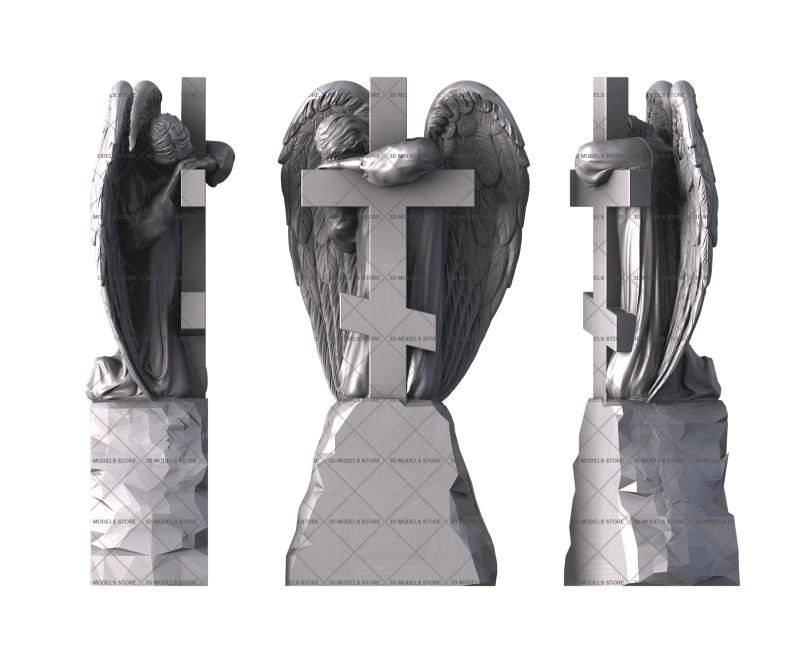 Monument with a cross, 3d models (stl)