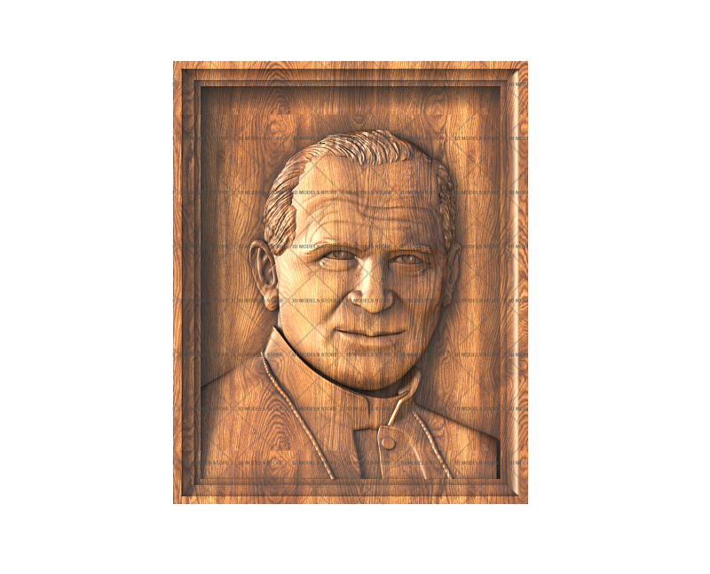Portrait of Pope St John Paul II, 3d models (stl)