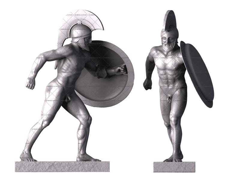 Aphia — Standing Warrior with Shield, 3d models (stl)