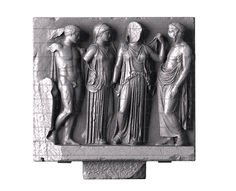 Attic Votive Relief, 3d models (stl)