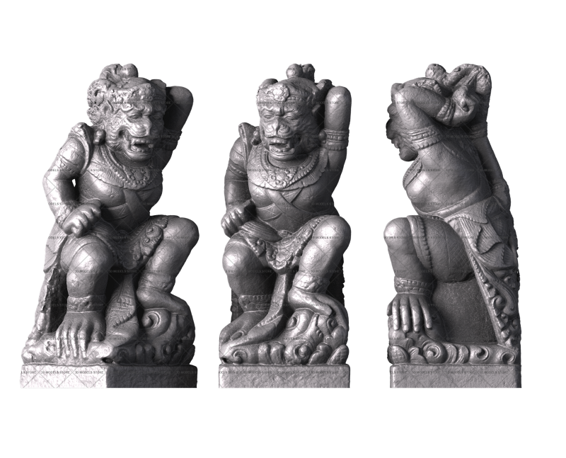 Monkey god sculpture, 3d models (stl)