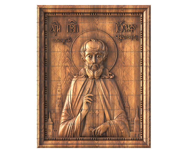 Saint Joseph of Volotsk icon, 3d models (stl)