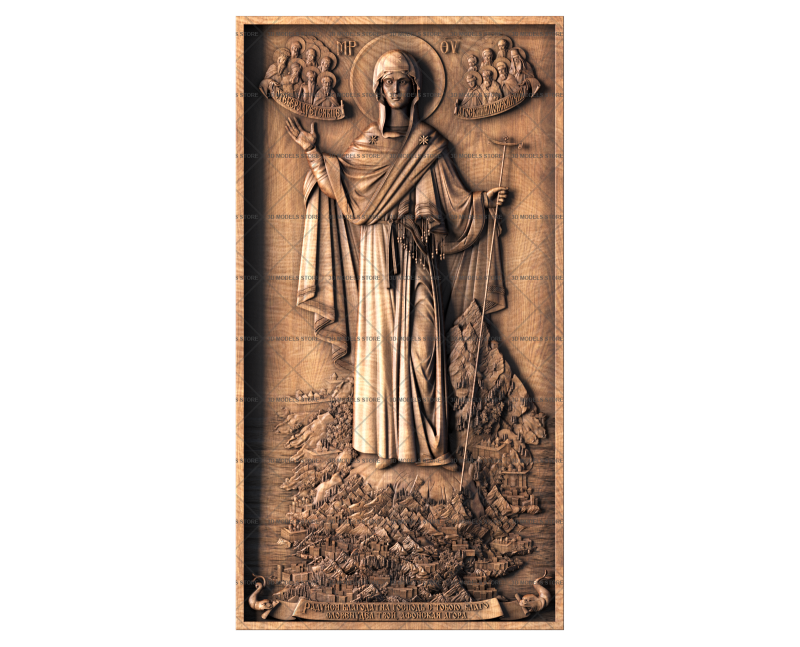 Athonite (Abbess of the Holy Mountain) Icon of the Mother of God, 3d models (stl)