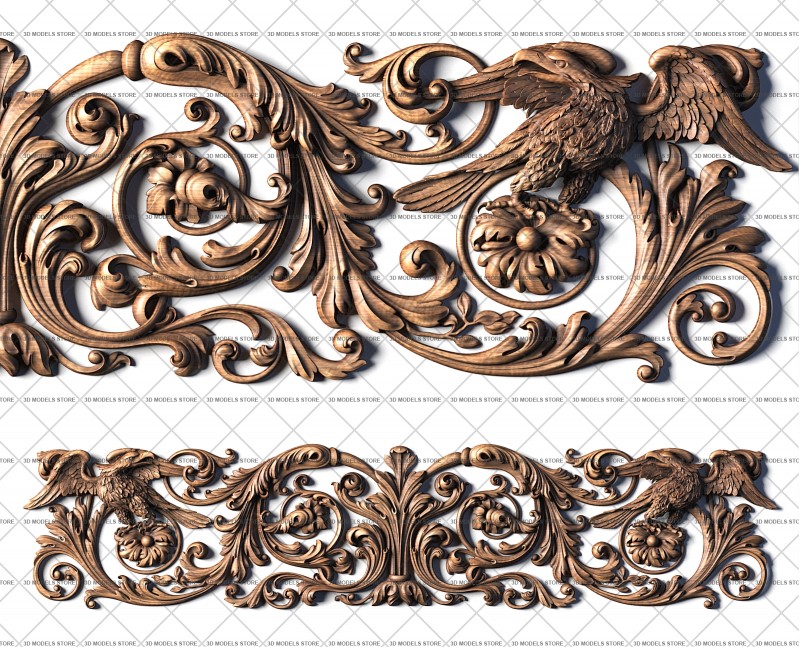 Decoration with a bird, 3d models (stl)