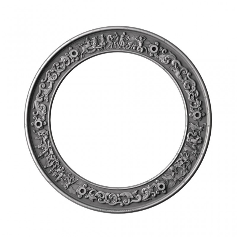 Frame round antique, 3d models (stl)