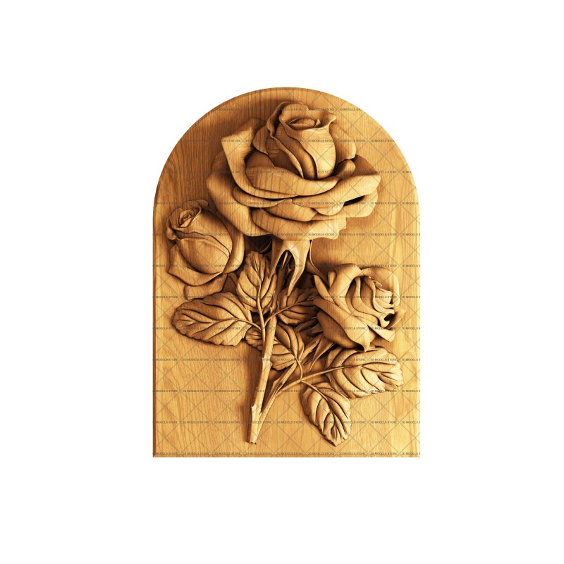 Rose flower (panel), 3d models (stl)