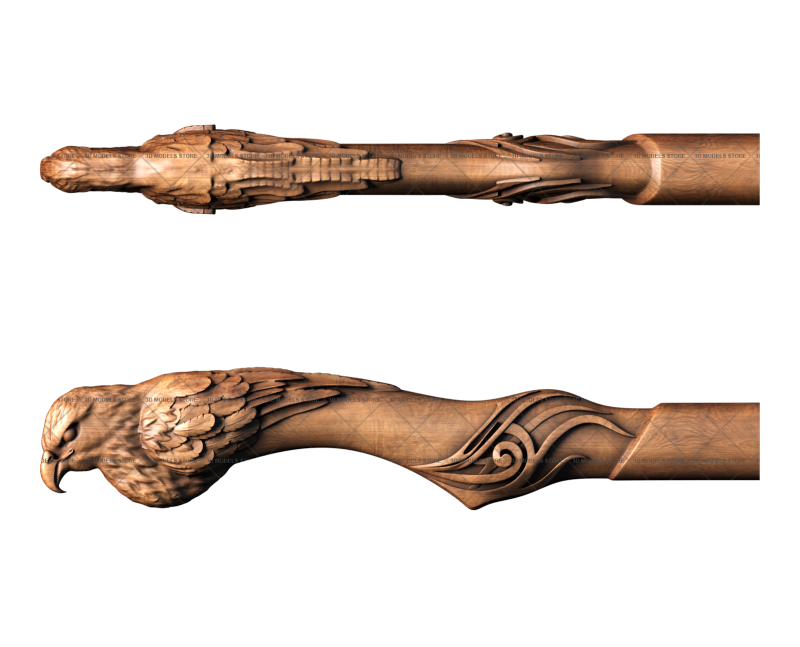 Handle with a bird, 3d models (stl)